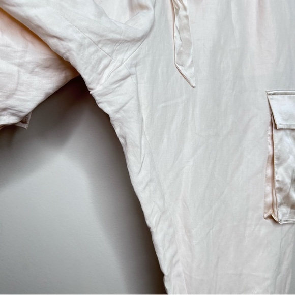 Cami NYC Harley Silk-Linen Cargo Pants with Front Tie Ivory Size Small - Picture 10 of 13